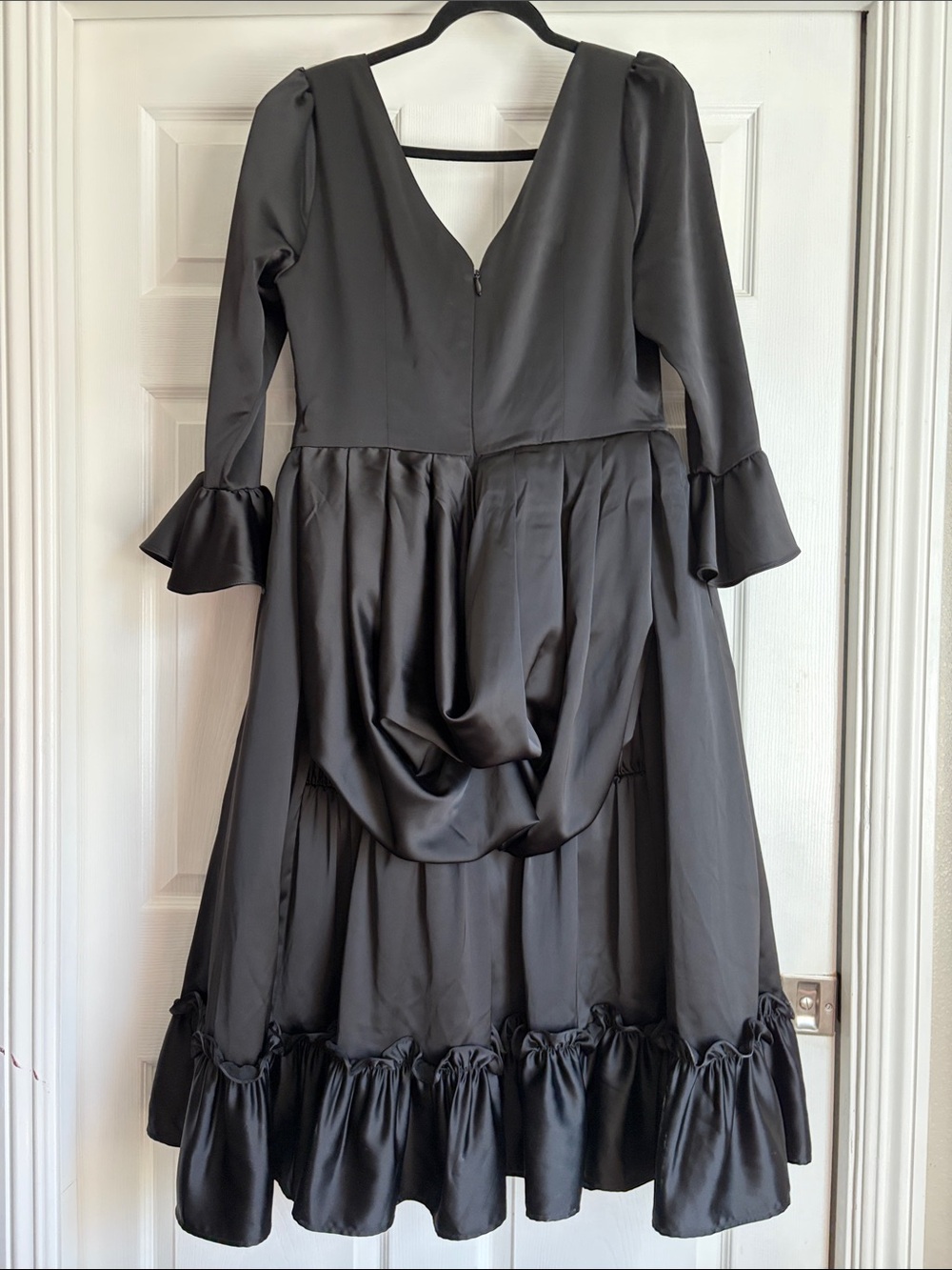 Dark Romance Satin Bustle Dress in Black - Picture 6 of 10